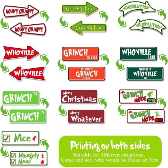 20‎ Pcs Grinchs Christmas Tree Ornaments, Holiday Hanging Decor for Home Indoor - Picture 6 of 8